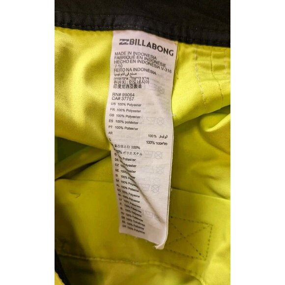Billabong Board Shorts Mens Size‎ 32 Neon Green Swim Trunks  Surfing Surf Beach - Picture 5 of 9